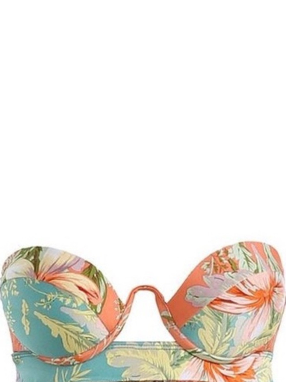 ZIMMERMANN BALCONETTE BIKINI TOP FLORAL STRAPLESS BIKINI TOP RARE ONE OF A KIND